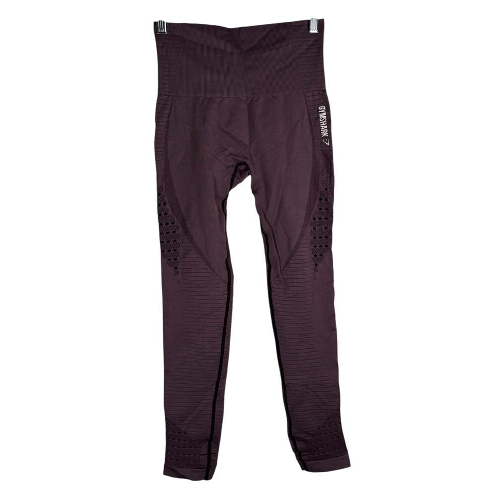 Gymshark Women’s Pull On Fitted Leggings Wide Waistband Skinny Leg Purple